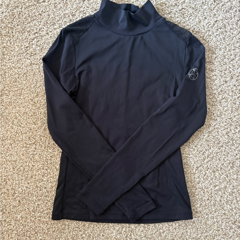Free Ride Equestrian Women's Black Long-Sleeve Mock Neck Top
